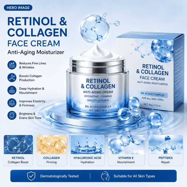 Retinol Collagen Face Cream - Press Type - Happily Living